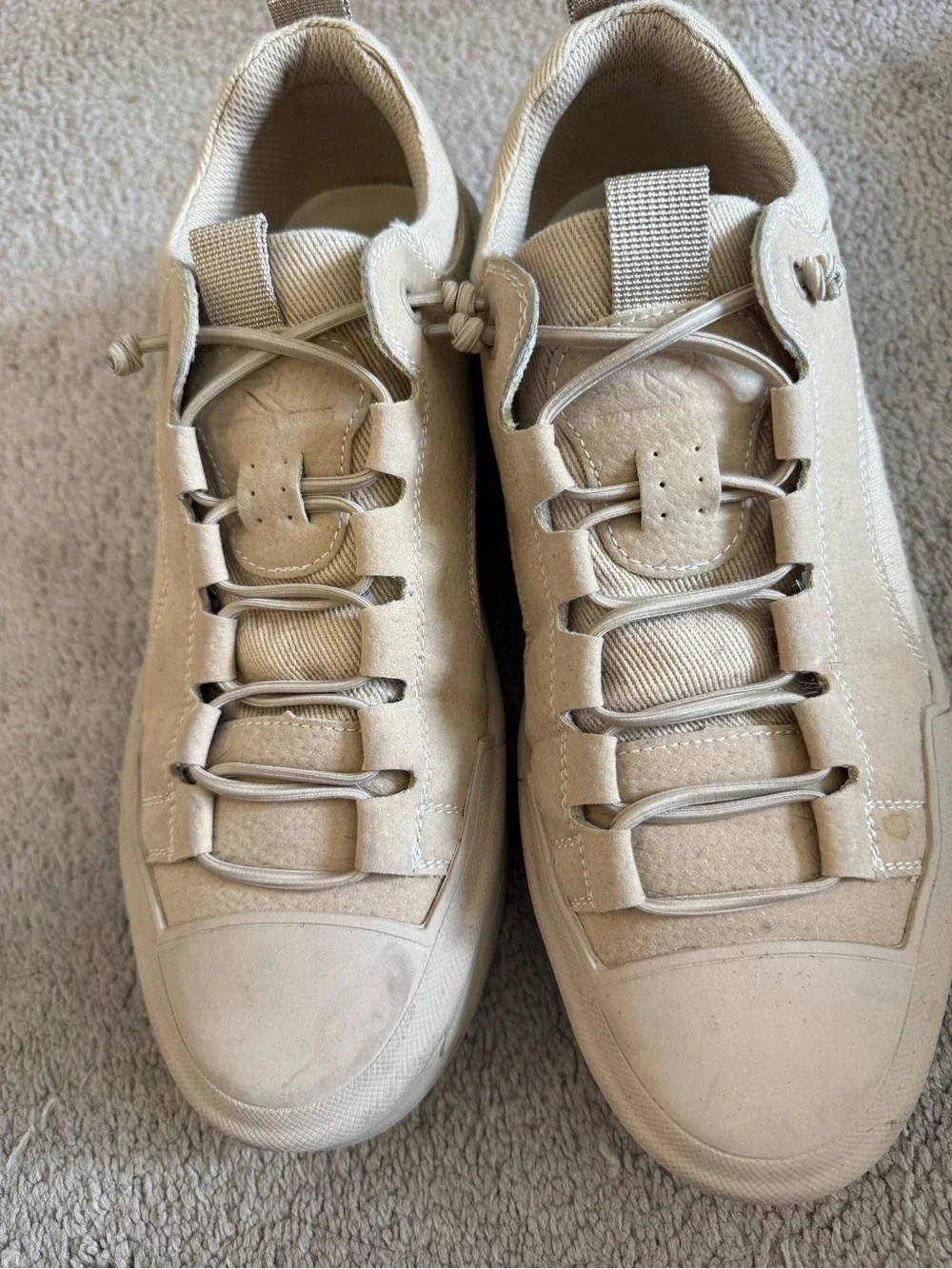 Renuar Men's Neutral Beige Casual Low-Top Sneakers